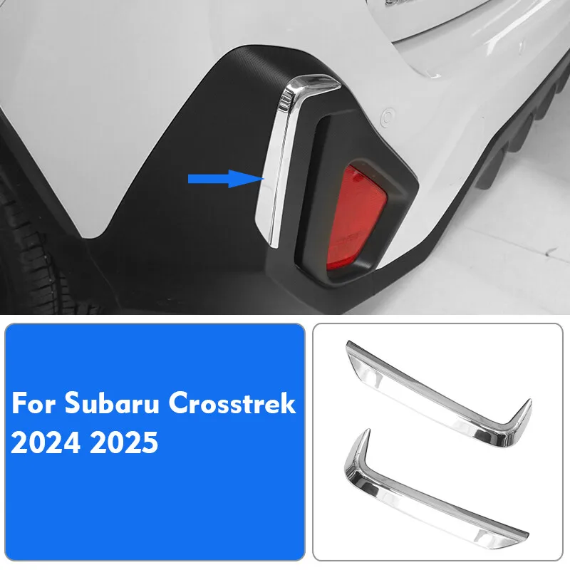 

2pcs Chrome Rear Bumper Fog Light Cover Trims For Subaru Crosstrek 2024 2025
