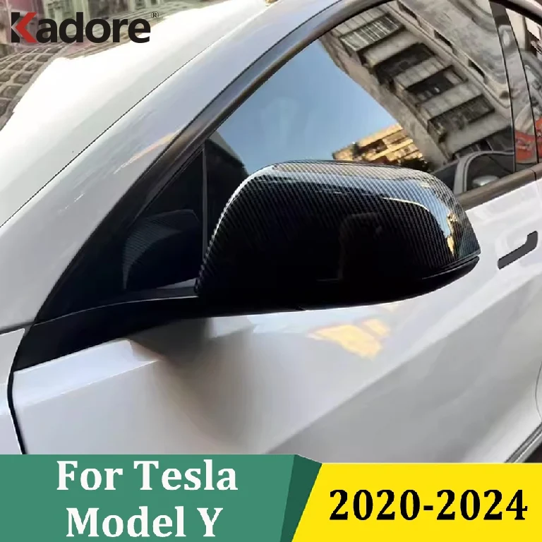 

For Tesla Model Y 2020 2021 2022 2023 2024 Chrome Door Rearview Mirror Cover Trims Exterior Car Sticker Accessories