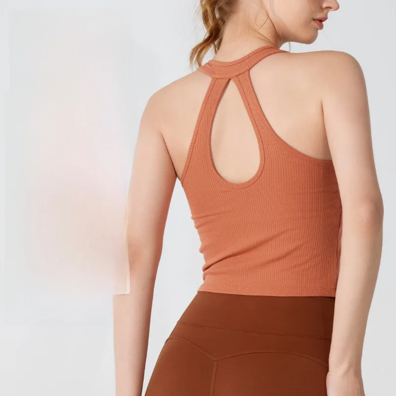 سترة يوجا رياضية للياقة البدنية ملابس داخلية مجوفة جمال الظهر ضلع فرنسي للجري ملابس خارجية مع وسادة صدر #4