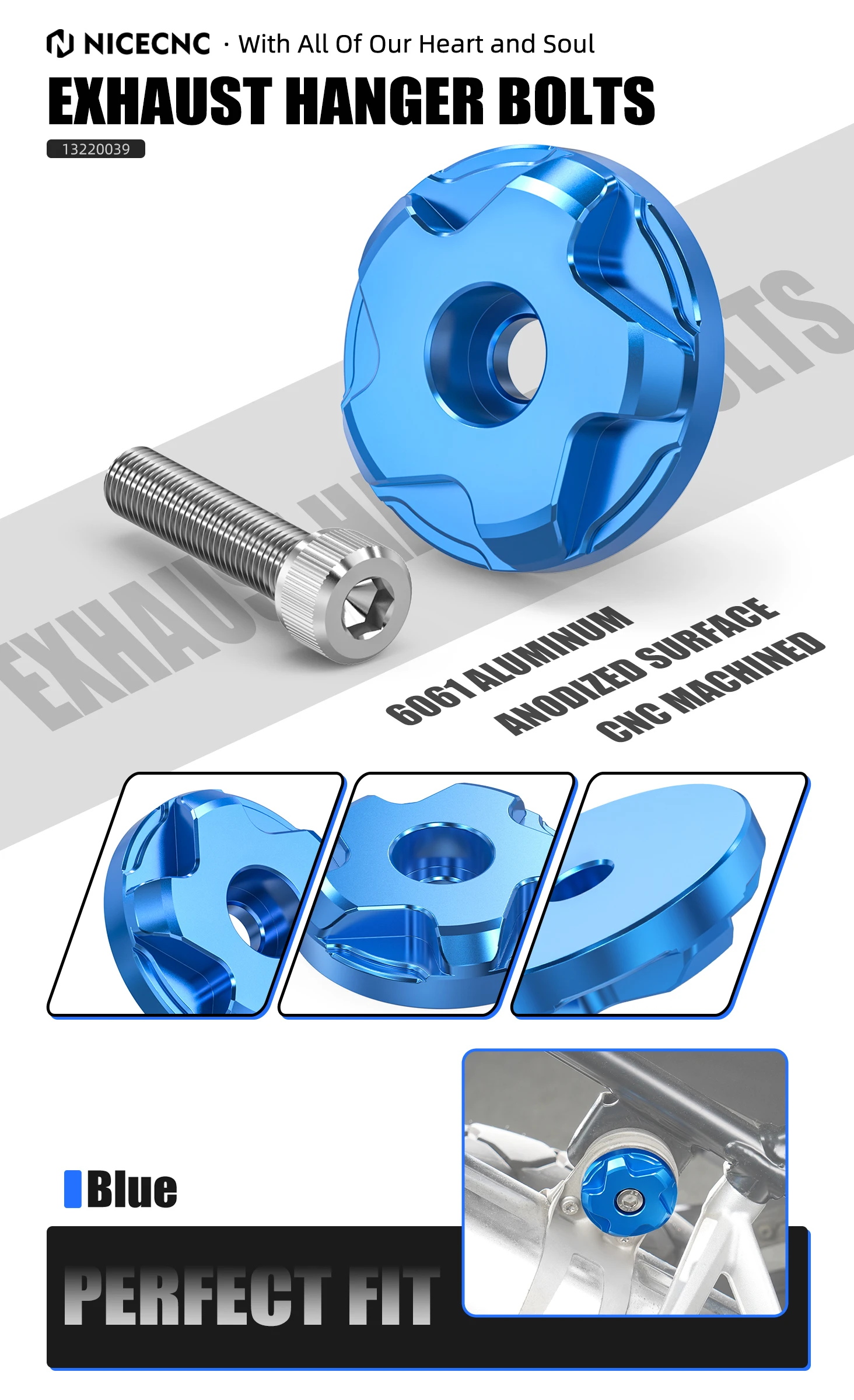 NICECNC Aluminium-Auspuffhalterungsbolzen für BMW R1250GS Adventure R 1250 GS R 1250 GS ADV 2024 2023 2022 2021 2020 2019 – Detail 13
