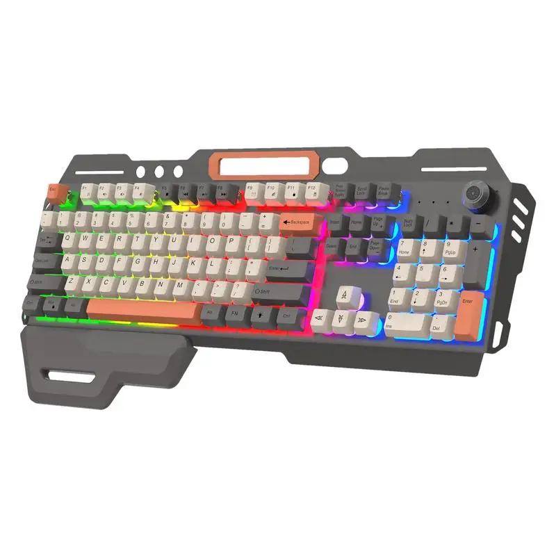 

Mechanical Feel Game Keyboard Backlight Keyboard For Desktop 104 Keys Mechanical Feel Anti-Ghosting Keyboard For Work And Laptop