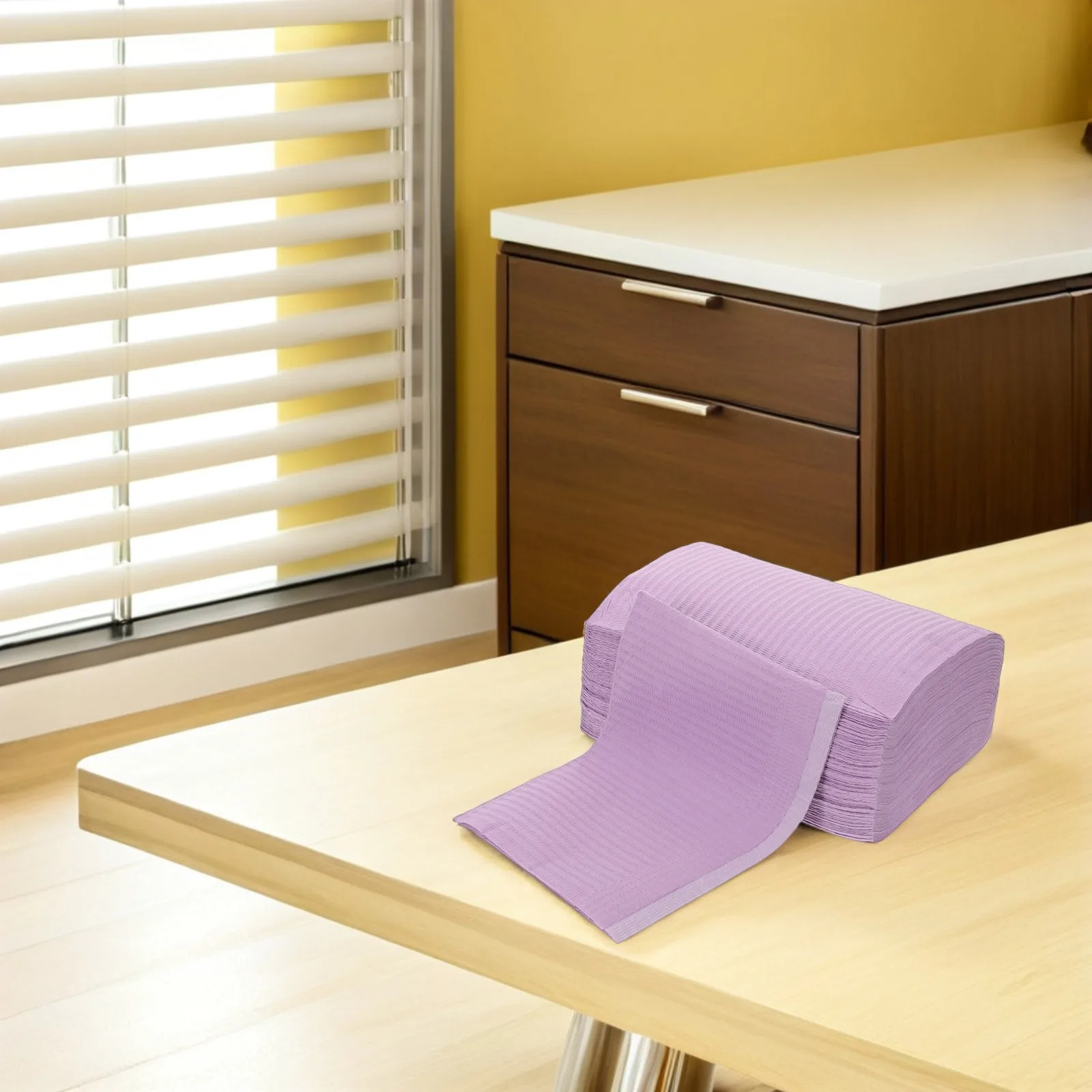 

125Pcs Disposable Tattoo Table Bibs Purple Multi-Purpose Absorbent Skin-Friendly Salon Tray Covers for Manicure Lash Art Nail