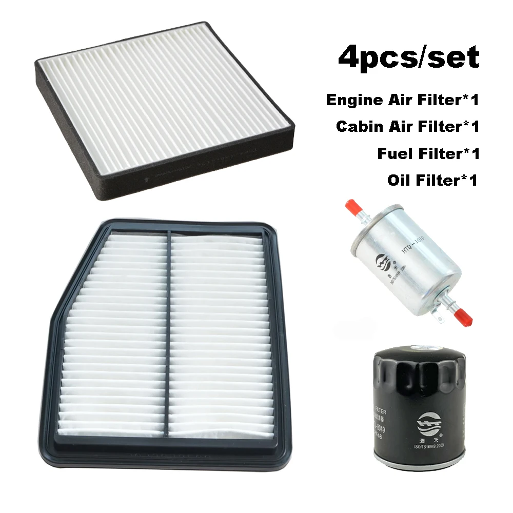 4pcs Filter Set  For Geely Emgrand S / L 2021 2022 1.4T JLB-4G14TB Engine Cabin A/C Air Fuel Oil Filter Accessories 2032038500