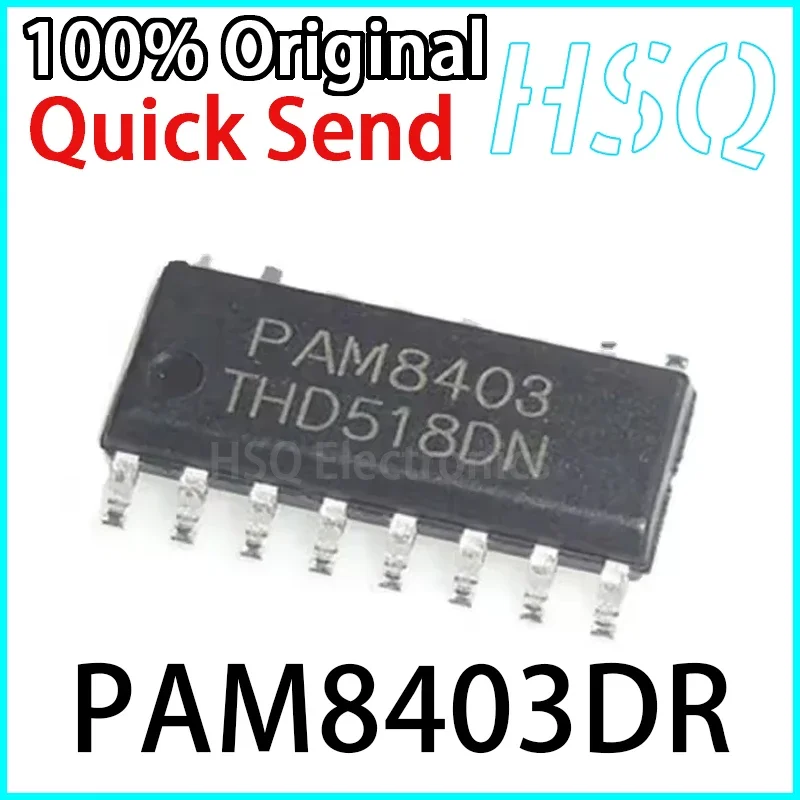 10PCS PAM8403DR PAM8403 SMT SOIC-16 Audio Amplifier Chip in Stock