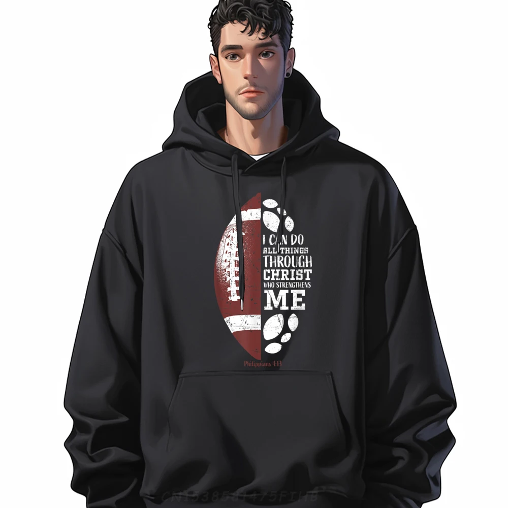 

Latest Women's Hoodies Christian Football Teen Men Religious Gift Hoodies Long Sleeve Vintage Sweatshirt Round Collar
