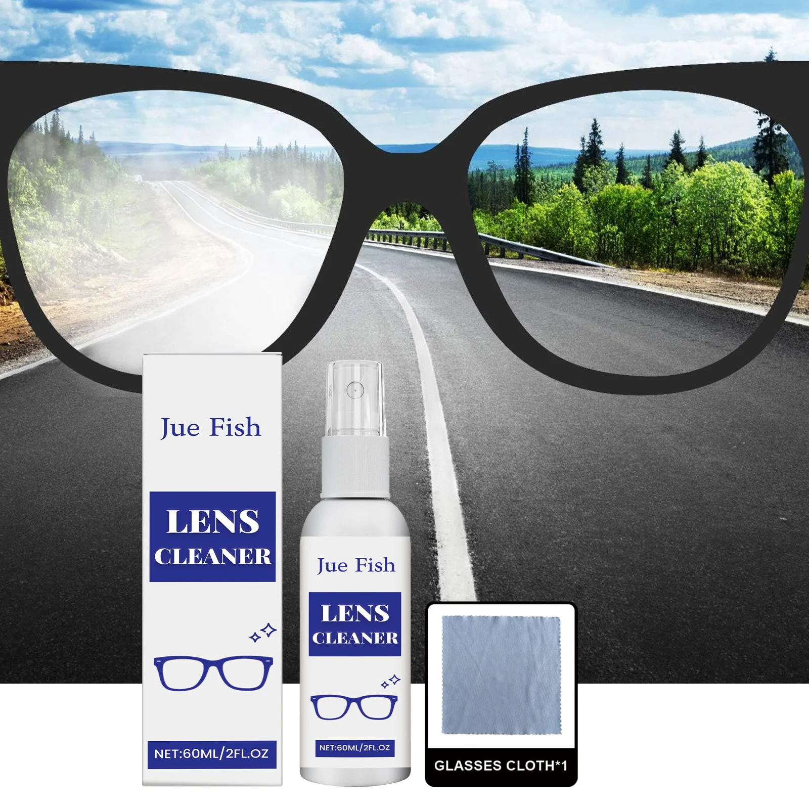 Eyeglass Cleaner Spray Anti-Fog Lens Solution for Glasses, Sunglasses, Goggles Camera Lenses Streak-Free Cleaning Fog Protection