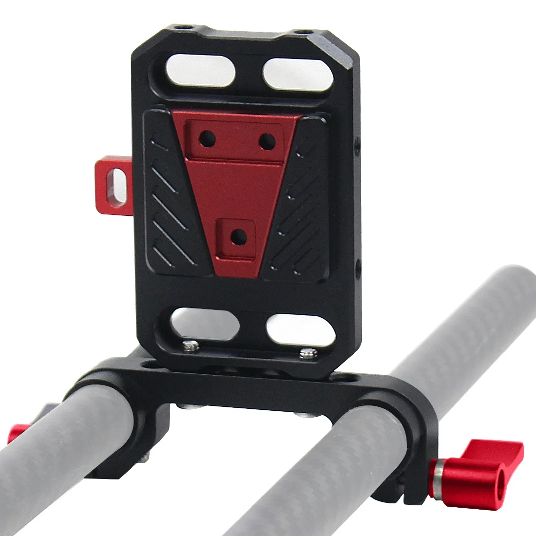Aluminium-Schnellwechsel-V-Lock-Akku-Montageplatte mit 15-mm-Stangenklemme für Fotografie-DSLR-Kameras, Rig-Schiene und Follow-Focus-System – Detail 27