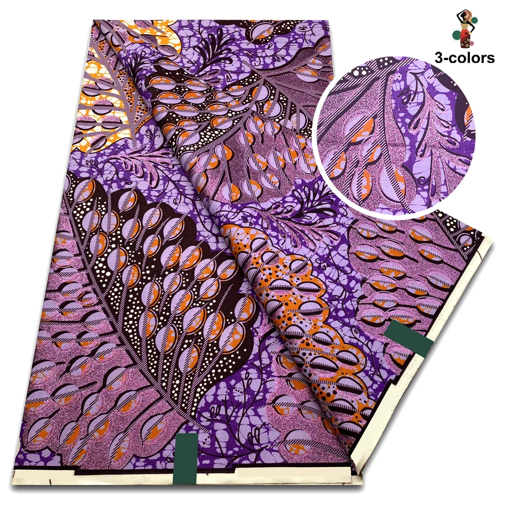 Hoge kwaliteit zachte Pagne 100% katoen gouden print stof Afrikaanse echte was stof Nigeria Ankara Grand SUP stof