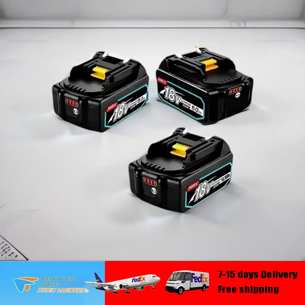 

New Original 6Ah 8Ah 12Ah 18V Rechargeable Battery For Makita DDF487 DTD173 DTW700 DGA404 DHP487 Replaceable LED Lithium-ion