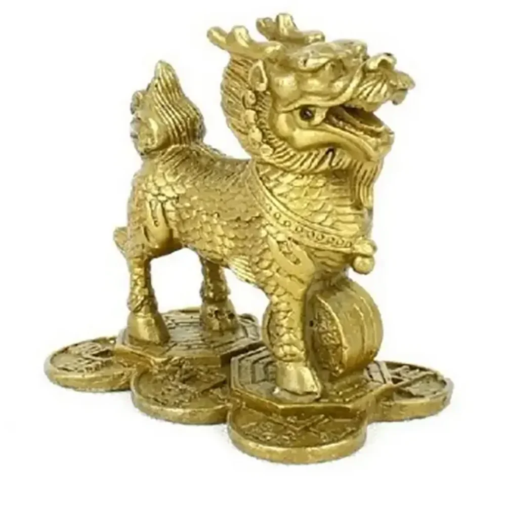 Copper Unicorn Ornaments a Pair of Pure Copper Town Houses Recruit Money and Step on Gossip to Solve the Problem of White Tiger