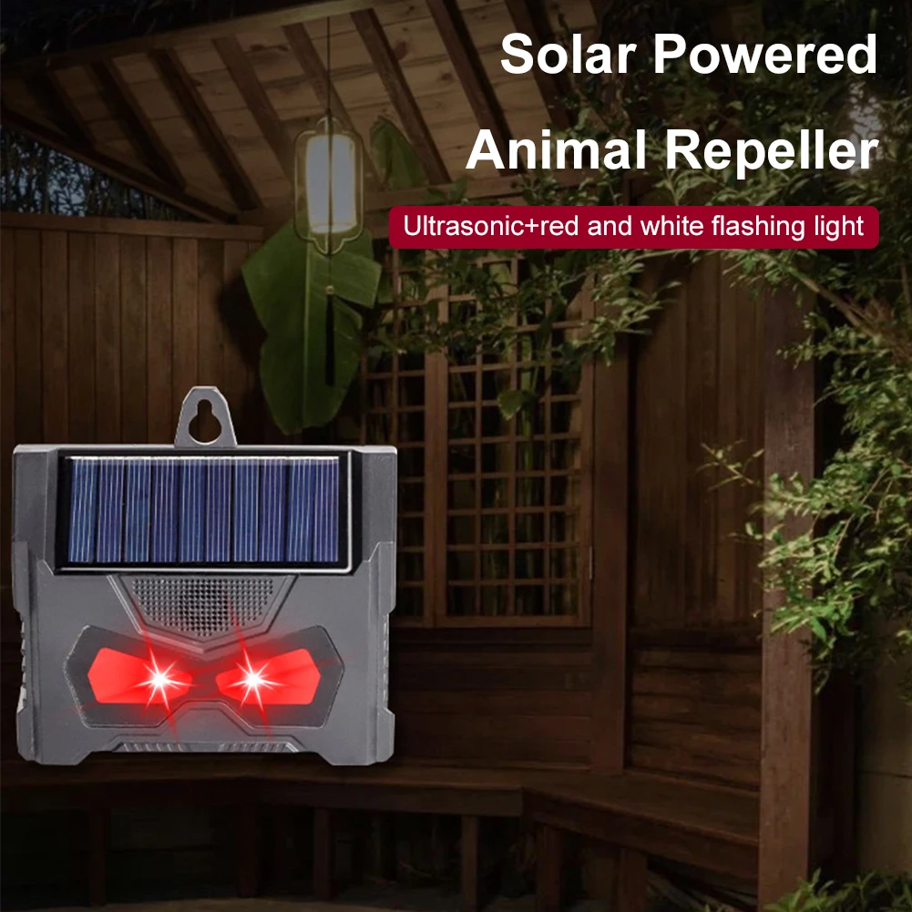 1/2PCS New Solar Animal Repellent With Red LED Laser Strobe Light Deer Repellent Outdoor Waterproof Animal Deterrent Machine