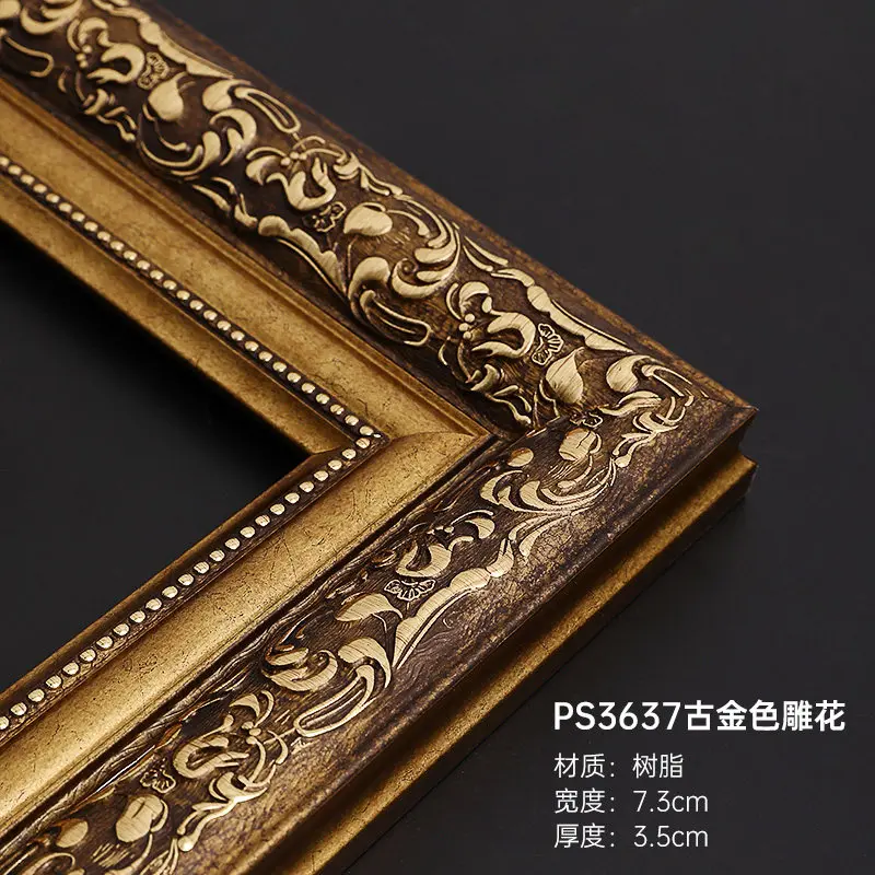 Baroque Ornate Carved Wood Picture Frame Heavy Gilded Distressed Wooden Frame Vintage Wall Art Home Gallery Decoration
