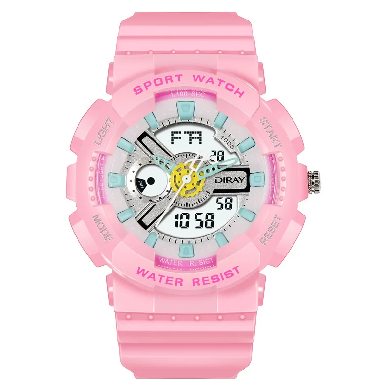 Dirui Electronic WatchinsWaterproof Sport Watch Digital Watch Mechanical Pointer Luminous Children Student