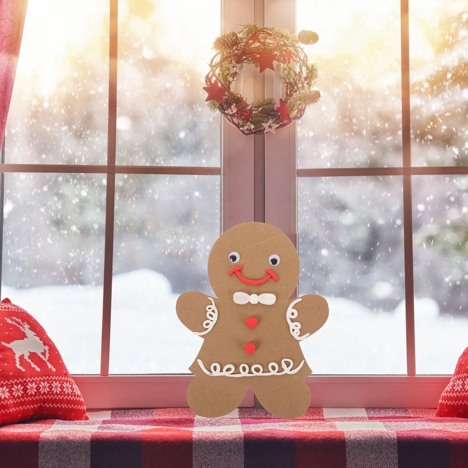 1Set DIY Gingerbread Man Ornament Material for Christmas Decor Activity School Class Teaching Props Holiday Gingerbread