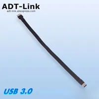 ADT-Link USB 3.0 Micro-USB Male to Type-C Male Flat Flexible Up&Down&Left&Right Angle 90° Data FPV FPC Connector Extension Cable