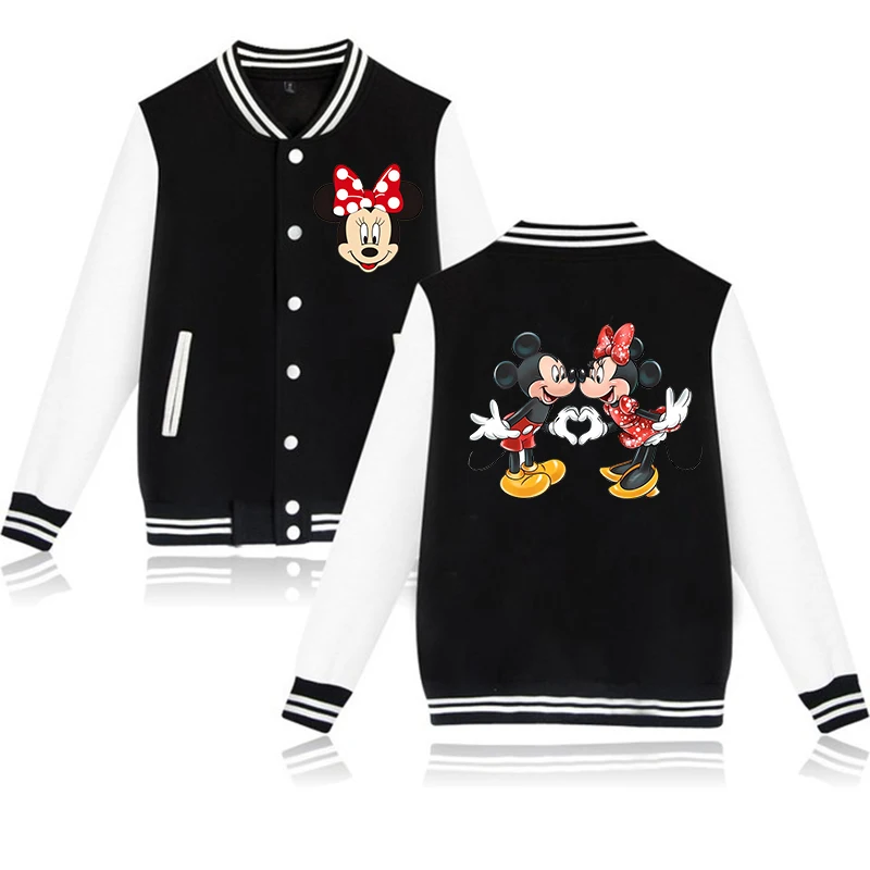 Hoody Children Baseball Jacket Cartoon Anime Disney Mickey Minnie Mouse Hoodie Clothes Kid Girl Boy Jackets Sweatshirt Baby Top