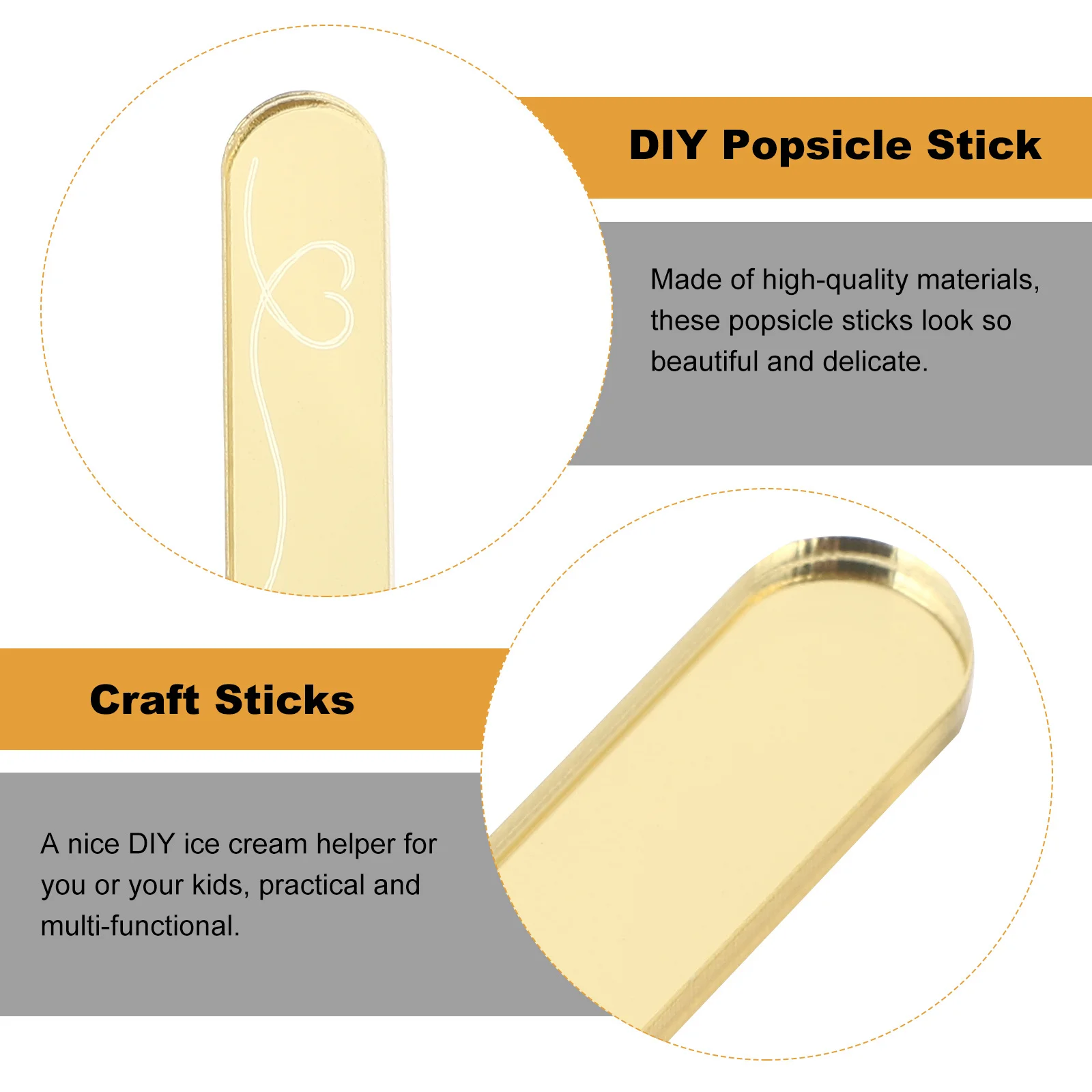 

20Pcs DIY Popsicle Stick Cream Craft Sticks Creative Reusable Tool for Cake Baking Dessert Supplies
