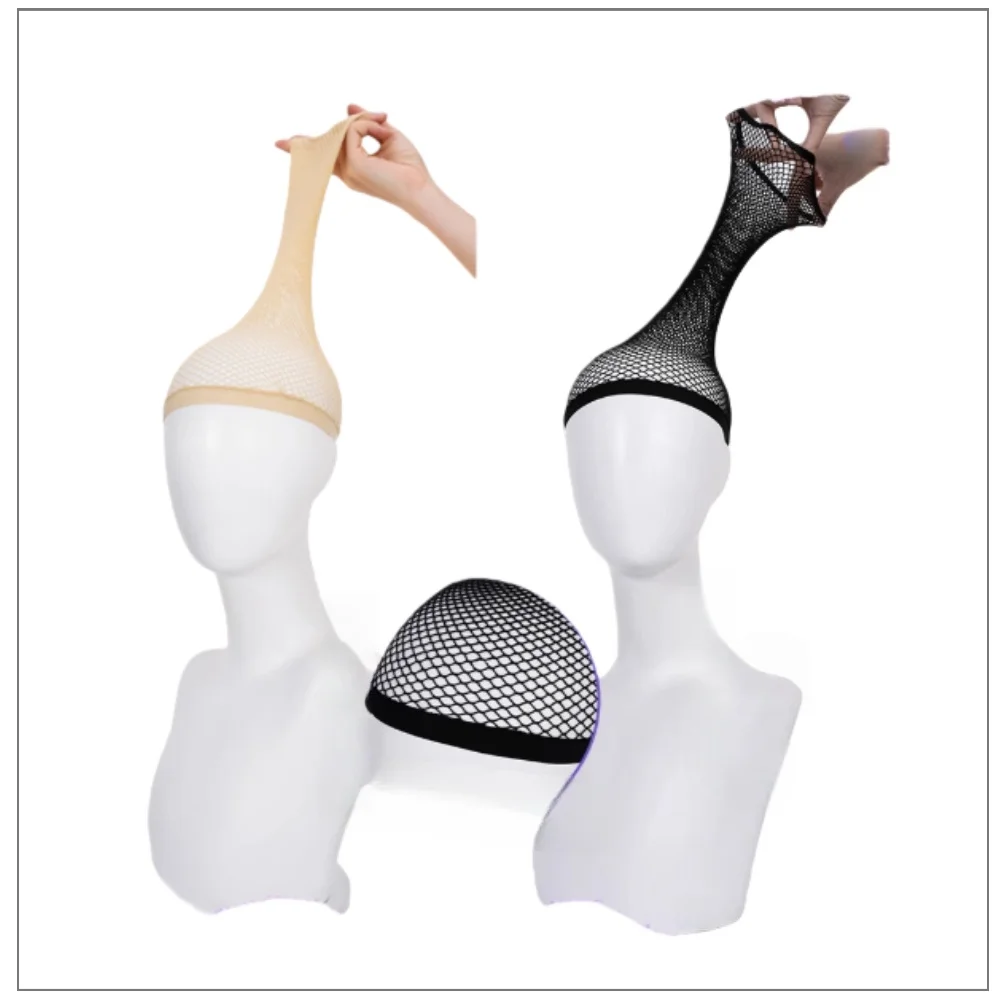 Stretchable Elastic Hair Net Black Liner Weaving Cap Comfortable Hairnets Open Ended Fishnet Wig Cap for Women Cosers