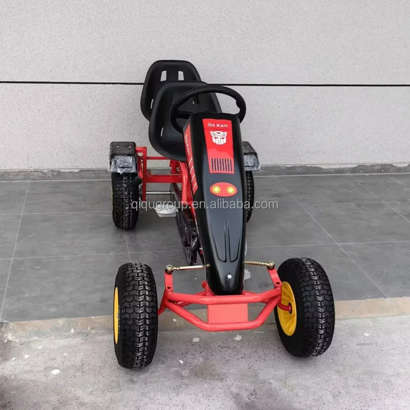 Space-Efficient Tandem Pedal Go Kart - 200x100x70cm Double Seat Kart for Small Park Zones