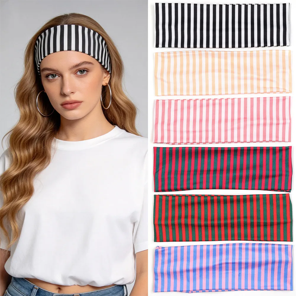 2026 Fashion Striped Running Sports Headband Hairbands Women Hair Head Scarf Hoop Bands Accessories Headdress Headwear Ornament