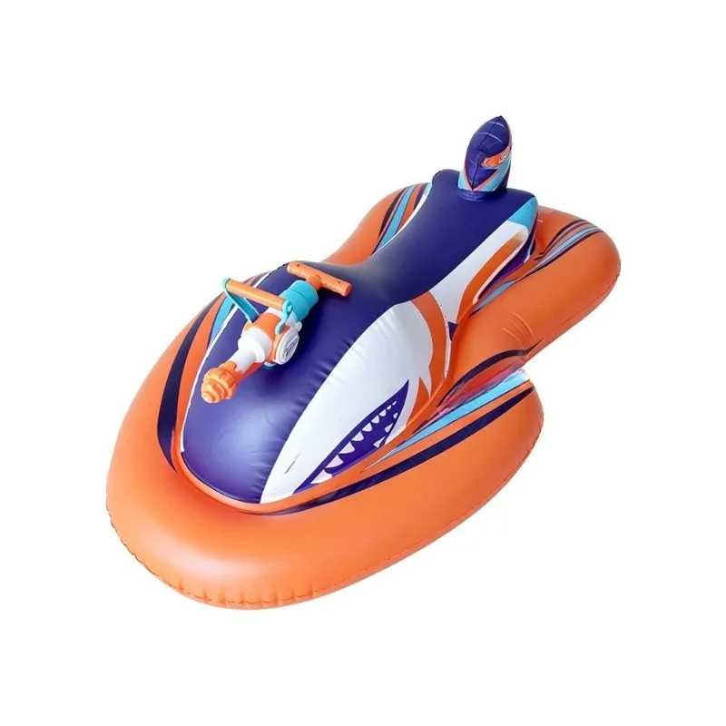 Children's Water Motorboat Pool Toys Inflatable Mount Swimming Ring Water Toys Motorboat