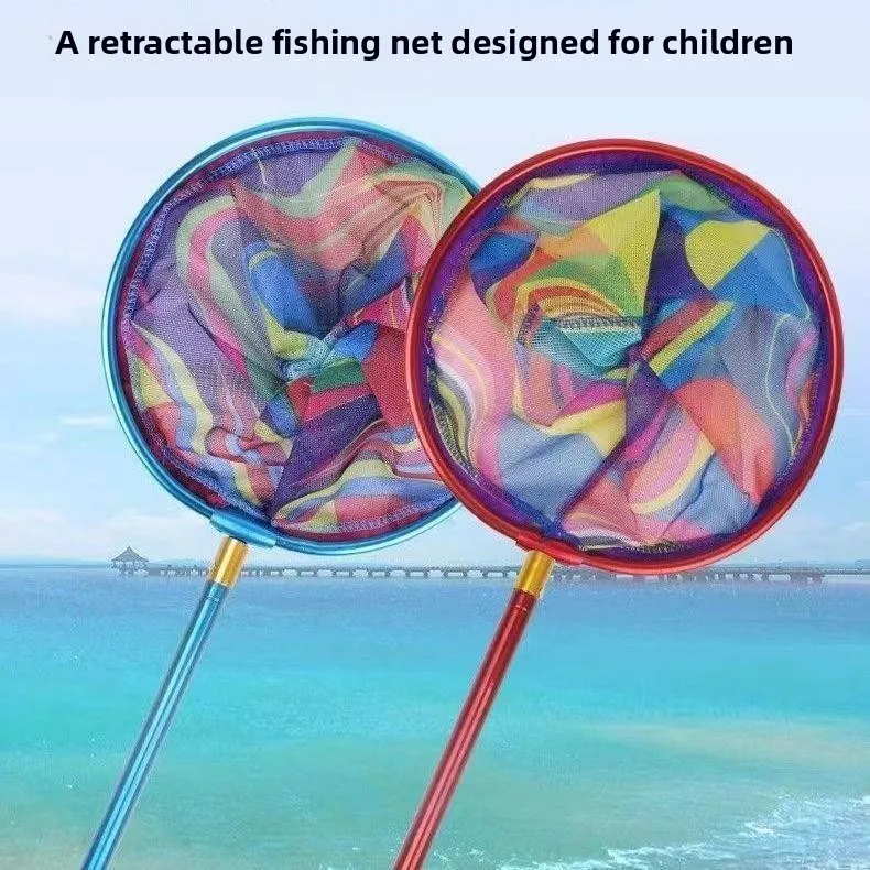 

Портативная большая рыболовная сеть с отсоединяемой карбоновой ручкой и стальной сеткой для кемпинга, путешествий и рыбалки