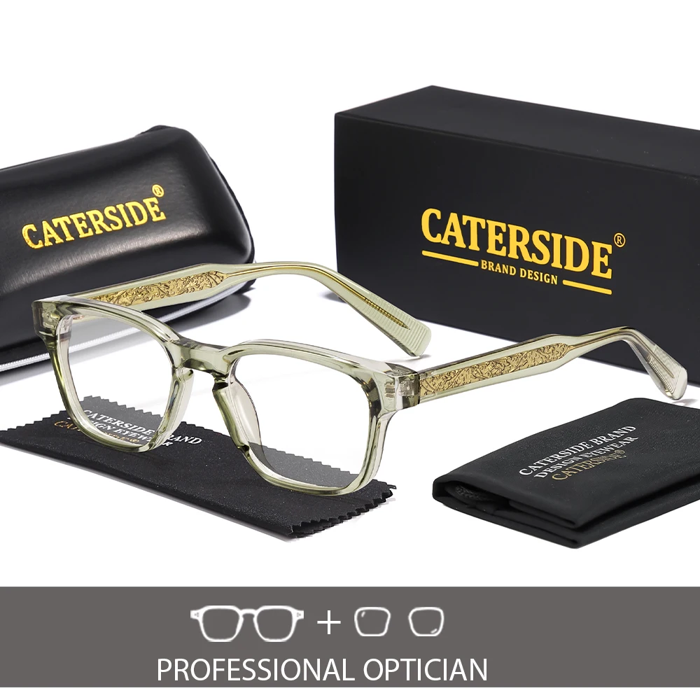 

CATERSIDE новые мужские оптические очки в квадратной оправе Tr-90, роскошные очки с храмовыми кончиками, женские очки для ежедневного чтения