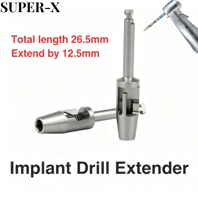 Dental Implant Tissue Punch Extension Set Extender Low Speed Planting Extension Rod Drills Bit Tool Autoclavable Stainless Steel