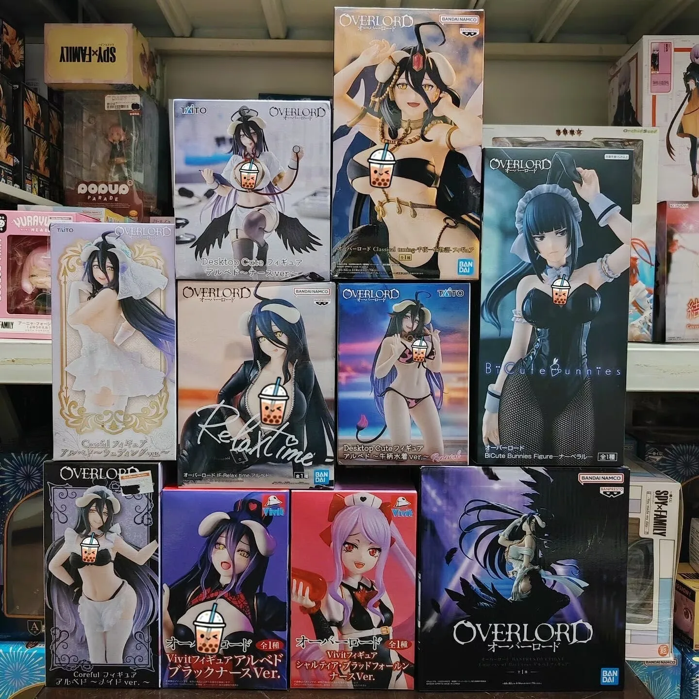 BANDAI EVOLVE OVERLORD Anime GLITTER GLAMOURS Albedo Impératrice des Ténèbres Figurines d'Action Modèles Jouets