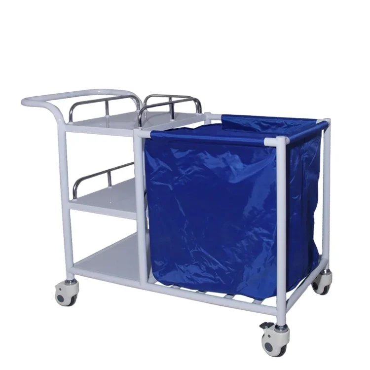 

BT-SLT014 Cheap Steel Hotel Housekeeping Laundry Cart Hospital Linen Hamper Trolley With 3 Shelves