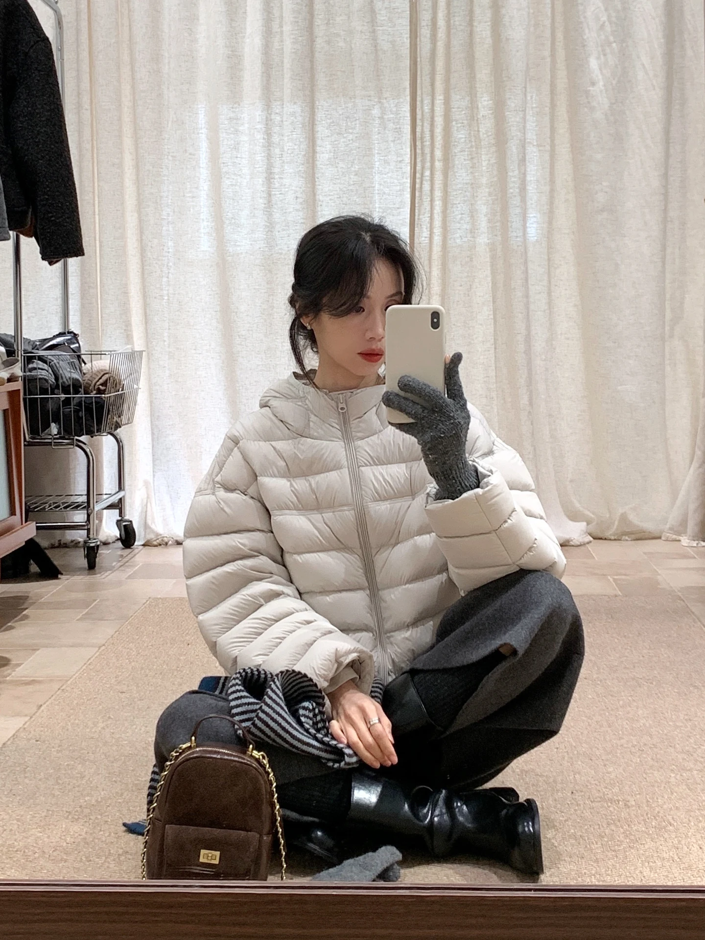 

BRIVIN Korean Sle Hooded down Jaet Women's Silver ey Warmth Simple Bread Sle Outerwear Zipper Closure Long Sve o...