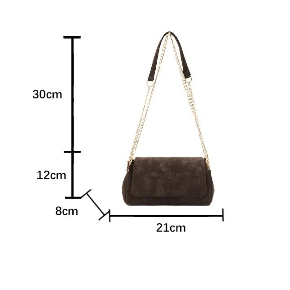 Hochwertige Wildleder-Schultertasche mit Großer Kapazität Ketten-Umhängetasche Quadratische Handtasche für Damen – Detail 1