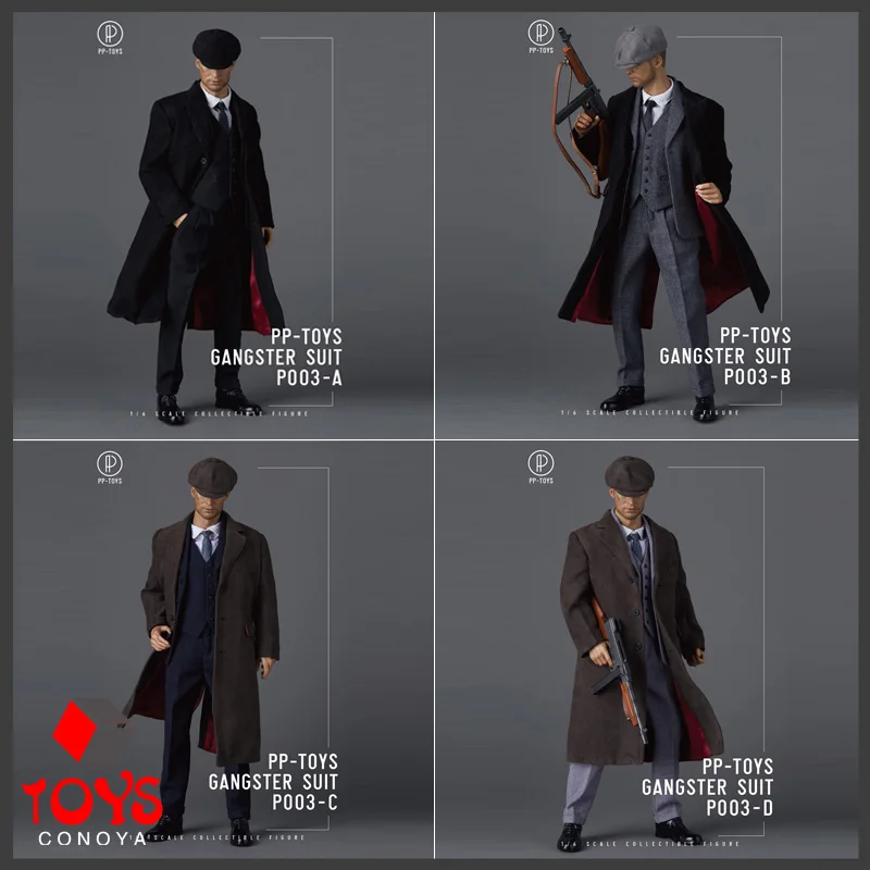 

PP-TOYS P003 1/6 Male British Retro Western Gentleman Suit Gangster Suit Coat Set Clothes Model Fit 12'' Action Figure Body Doll