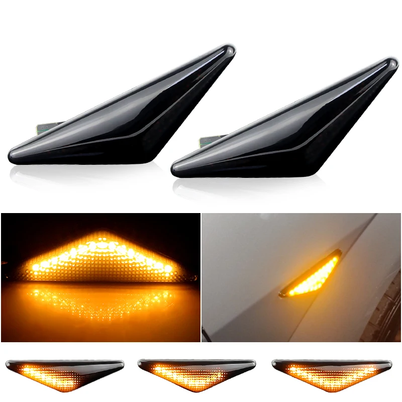 2 قطعة ديناميكية وامض LED أضواء العلامات الجانبية بدوره مصباح إشارة لفورد فوكس MK I 98-04 مونديو MK III 00-07 OEM # :1063835 1065645 #1