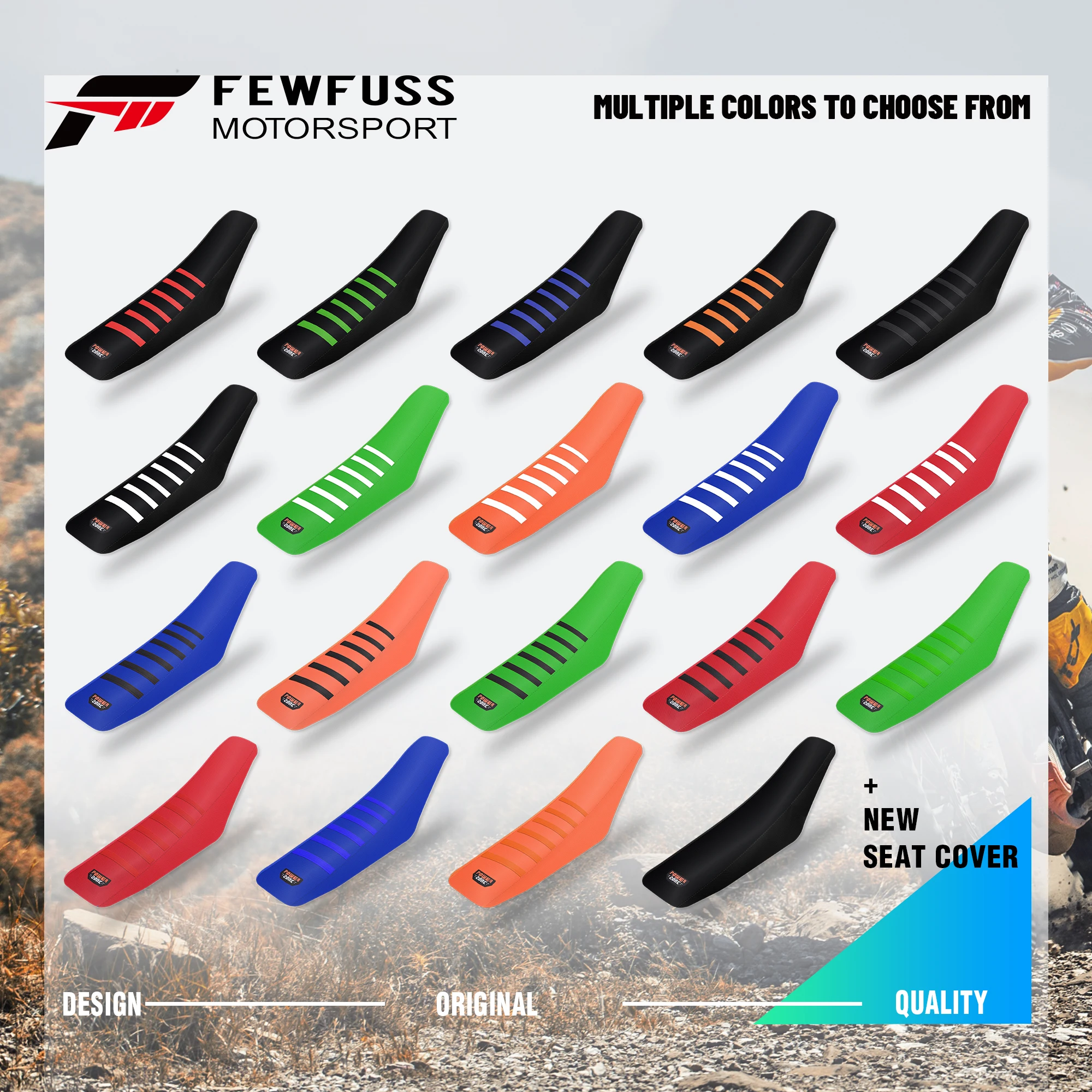 FEWFUSS Rib Ribbed Gripper Seat Cover in Waterproof Set Protection Antislip Upset Apply to For SXF EXC KXF CRF YZF WR TC TE