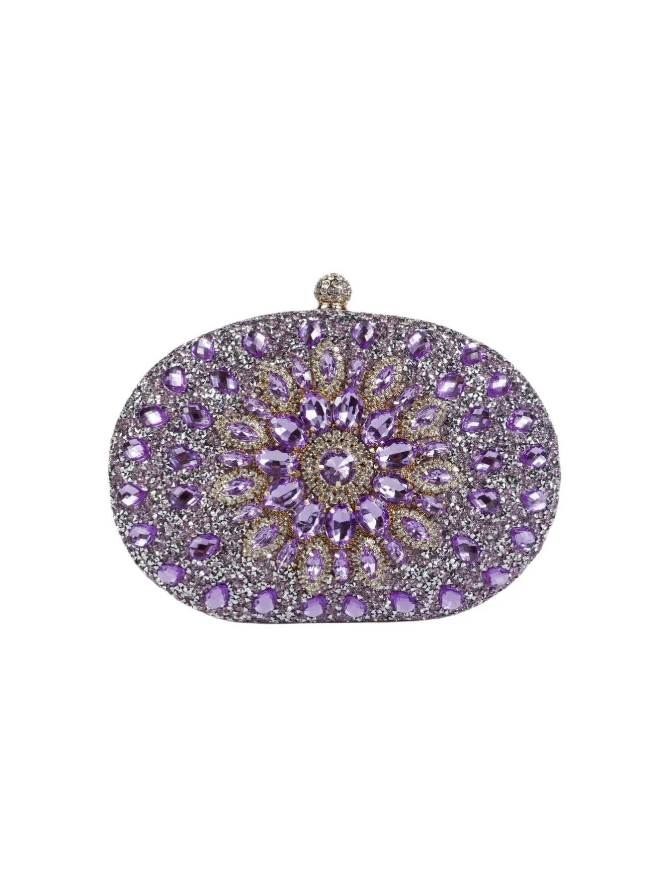 

Purple Sparkling Diamond Set Sunflower Water Diamond Handbag, Banquet Bag, Shoulder Cross Shoulder Chain, Women's Bag,