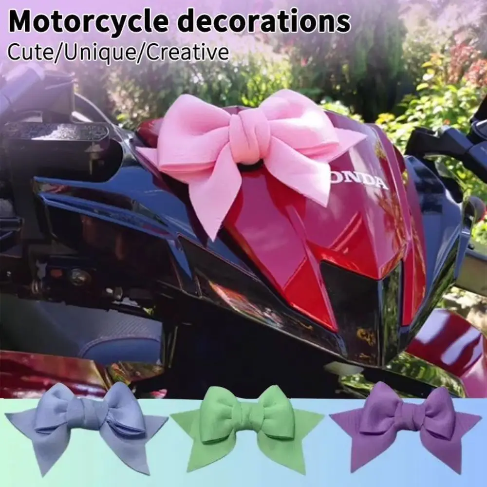 Fabric Scooter Bow Decoration Lightweight Multicolor Electric Bike Tail Decor Self Adhesive Motorcycle Helmet Bow