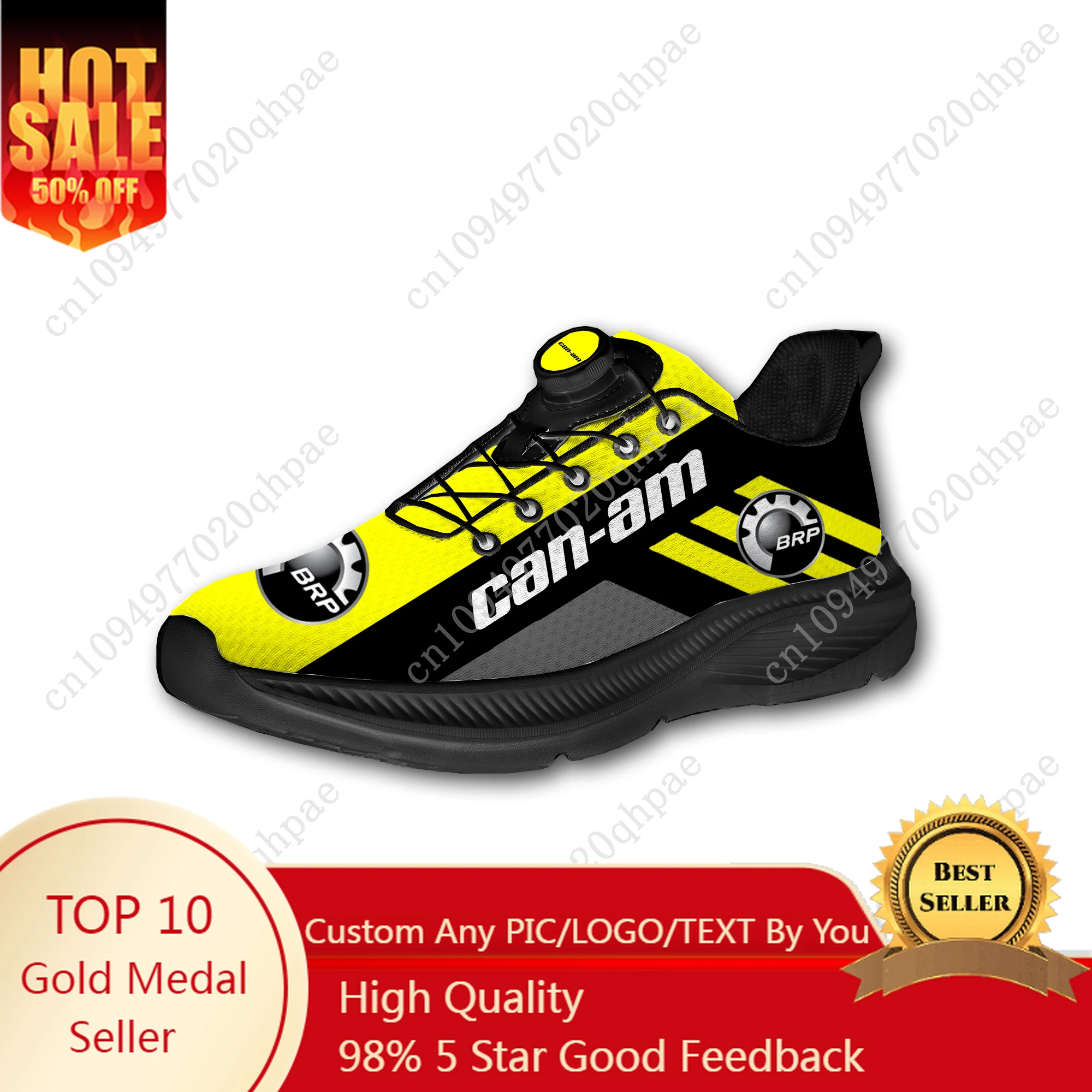 

Can Am Running Shoes Man Woman Rotating Button Without Laces Sneakers Outdoor Sports Breathable Light Custom Shoe