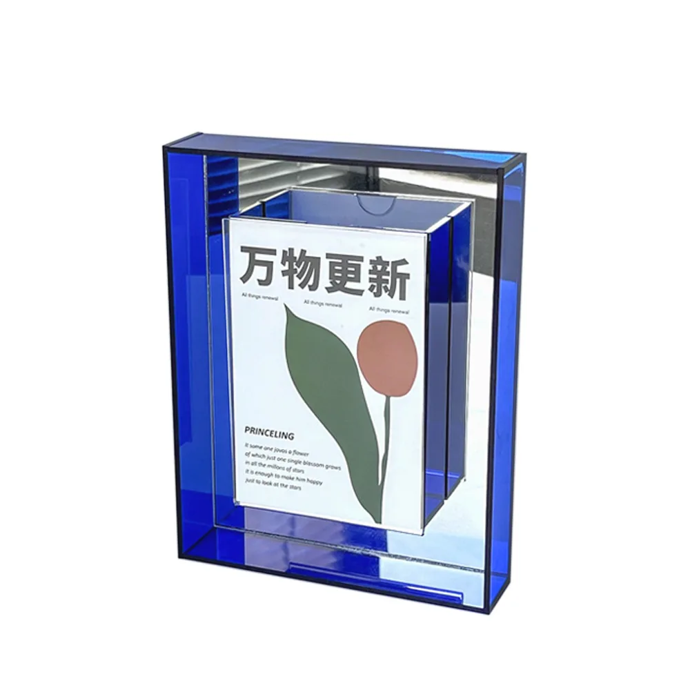

Customized acrylic suspended photo frame ins wind wall picture frame 6 inch photo rack table acrylic suspended photo frame