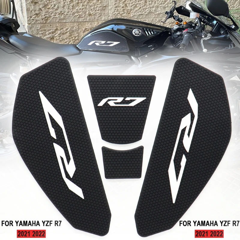 

For YAMAHA R7 2021 2022 Motorcycle Accessories Tank Pad Rubber Non-Slip Protector Sticker Side Traction Kneepad Decal Kit