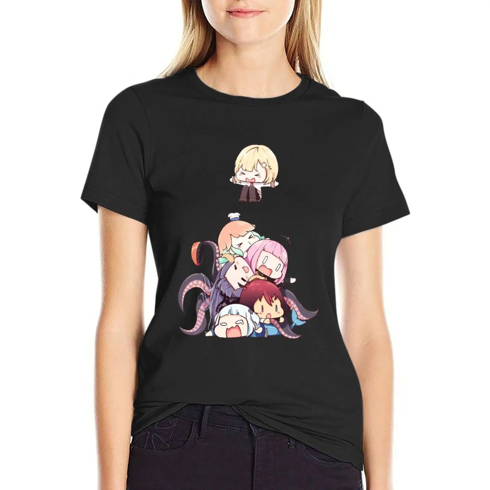 

holoMyth and IRyS T-Shirt Short sleeve tee hippie clothes tops Summer Women's clothing
