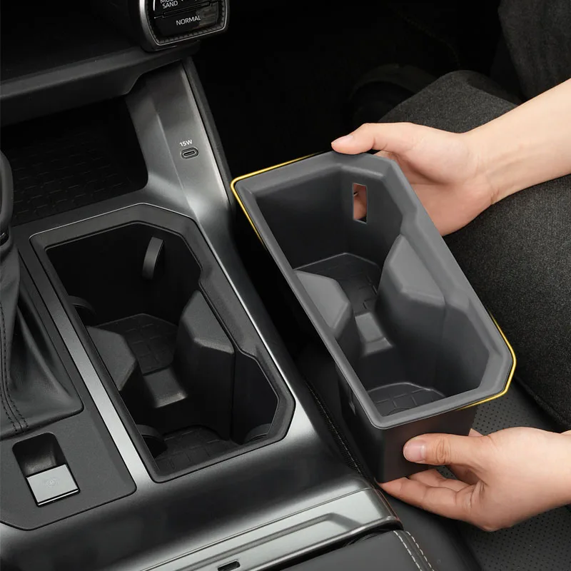 Image of Für Toyota RAV4 XA60 2025~2027: Silikon-Getränkehalter-Zubehör für die Mittelkonsole und hintere Armlehne – Wasserbecher-Untersetzer und Aufbewahrungsfächer