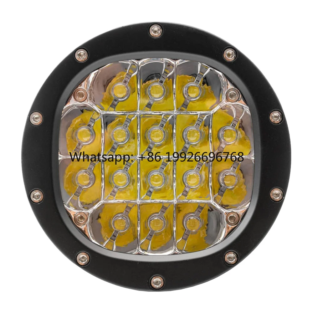

Round 80W LED Driving Light With White&Amber Double Daytime Running Light IP68 Spot Work Lamp for Offroad ATV UTV SUV