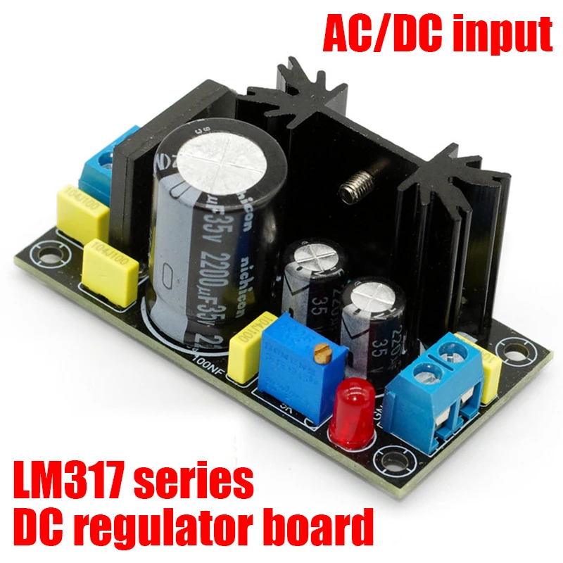 LM317 DC adjustable voltage regulator power supply board LM7805/12/15/24 Buck 5V12V15V24V filter capacitor 4A rectifier bridge