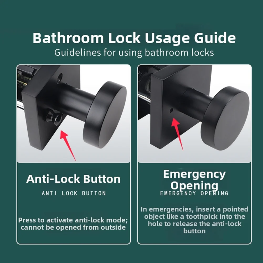 Zinc Alloy Square Passage Lock for Use on Interior Doors in Multi-Unit Residential Buildings and Service Facilities