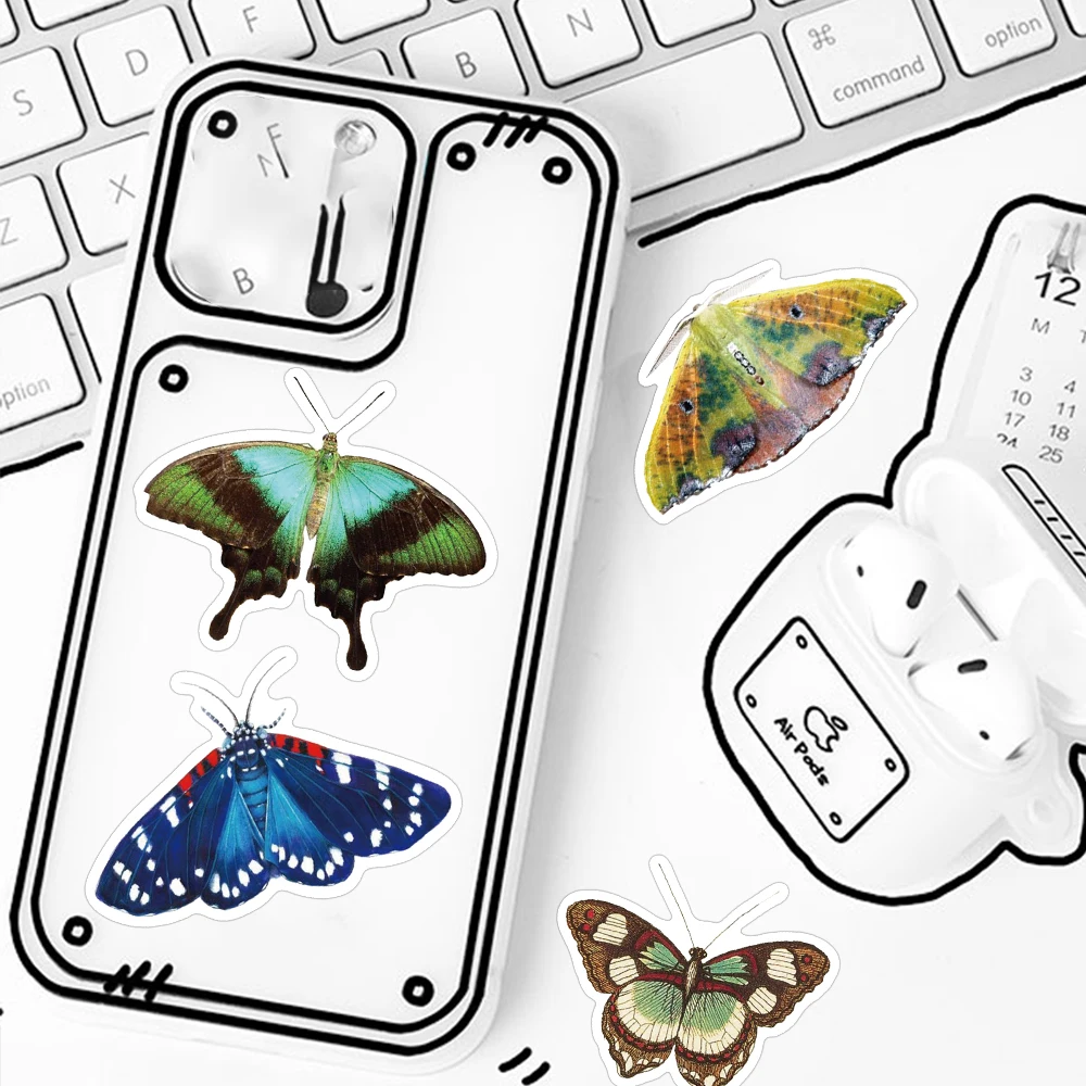 50PCS Beautiful Cartoon Retro Moth Graffiti Sticker Scrapbooking Collage Material Phone Guitar Skateboard Fun Decorative Sticker
