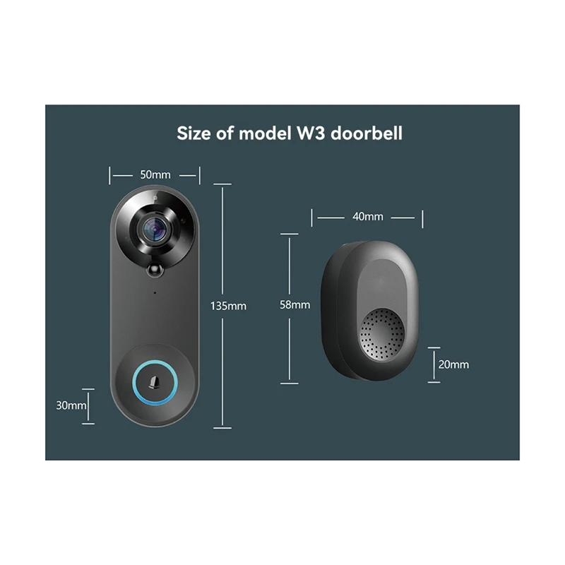 Wireless WIFI Doorbell Video Intercom Door Bell With Camera 2MP Smart Home For Security Protection PIR Motion Detection