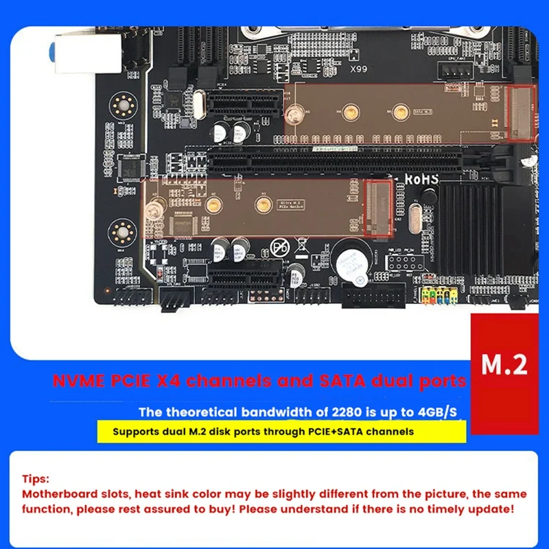 Imagem -06 - Placa-mãe X99 com Almofada Térmica Cabo Sata Cabo do Interruptor Defletor Lga20113 Suporte Ddr4 4x32g E52678 v3 e5 e5 2676 Cpu v3