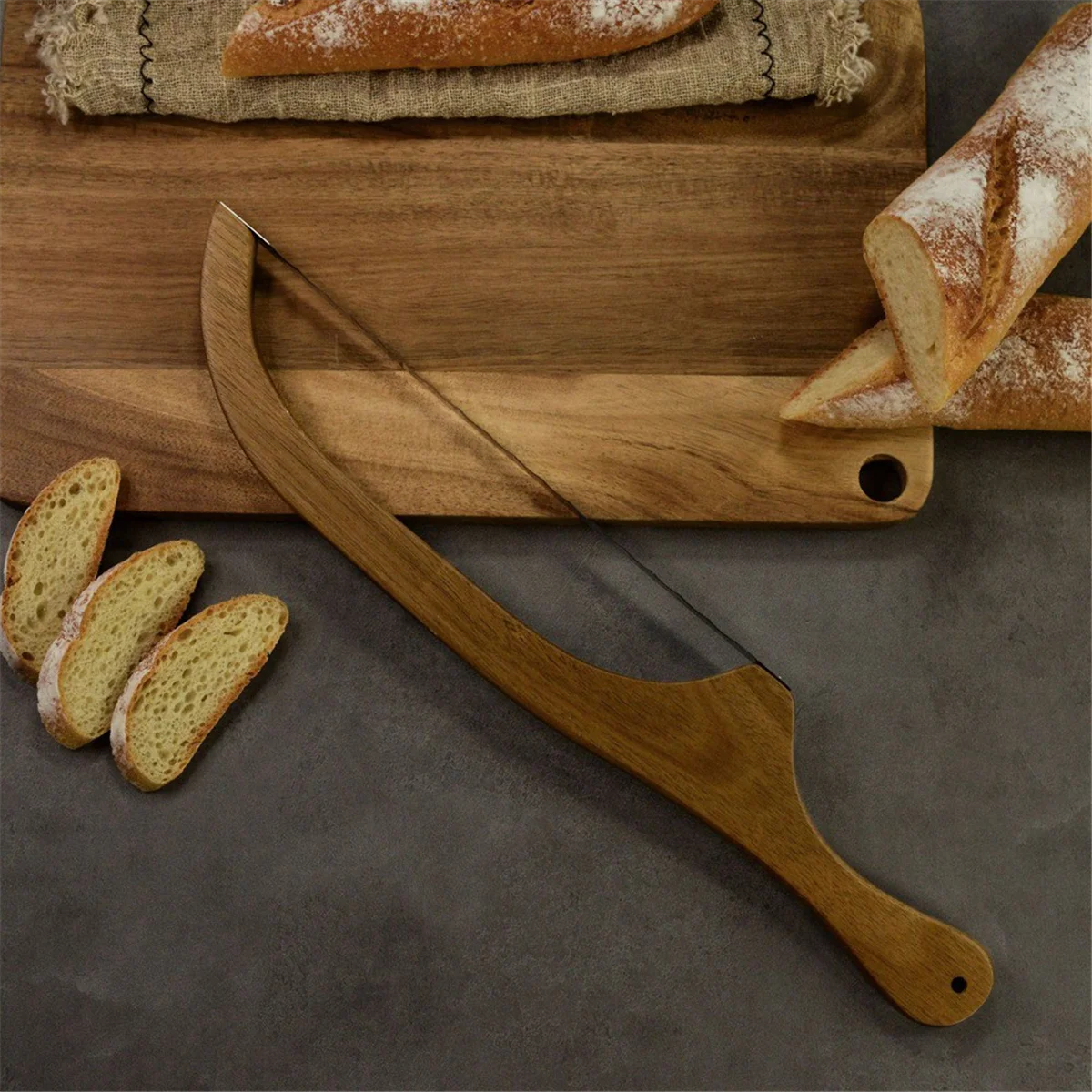 

Bread Saw Sandwich Slicer Toast Saw Anti-Bending Wooden Bread Cutter for Homemade Bread