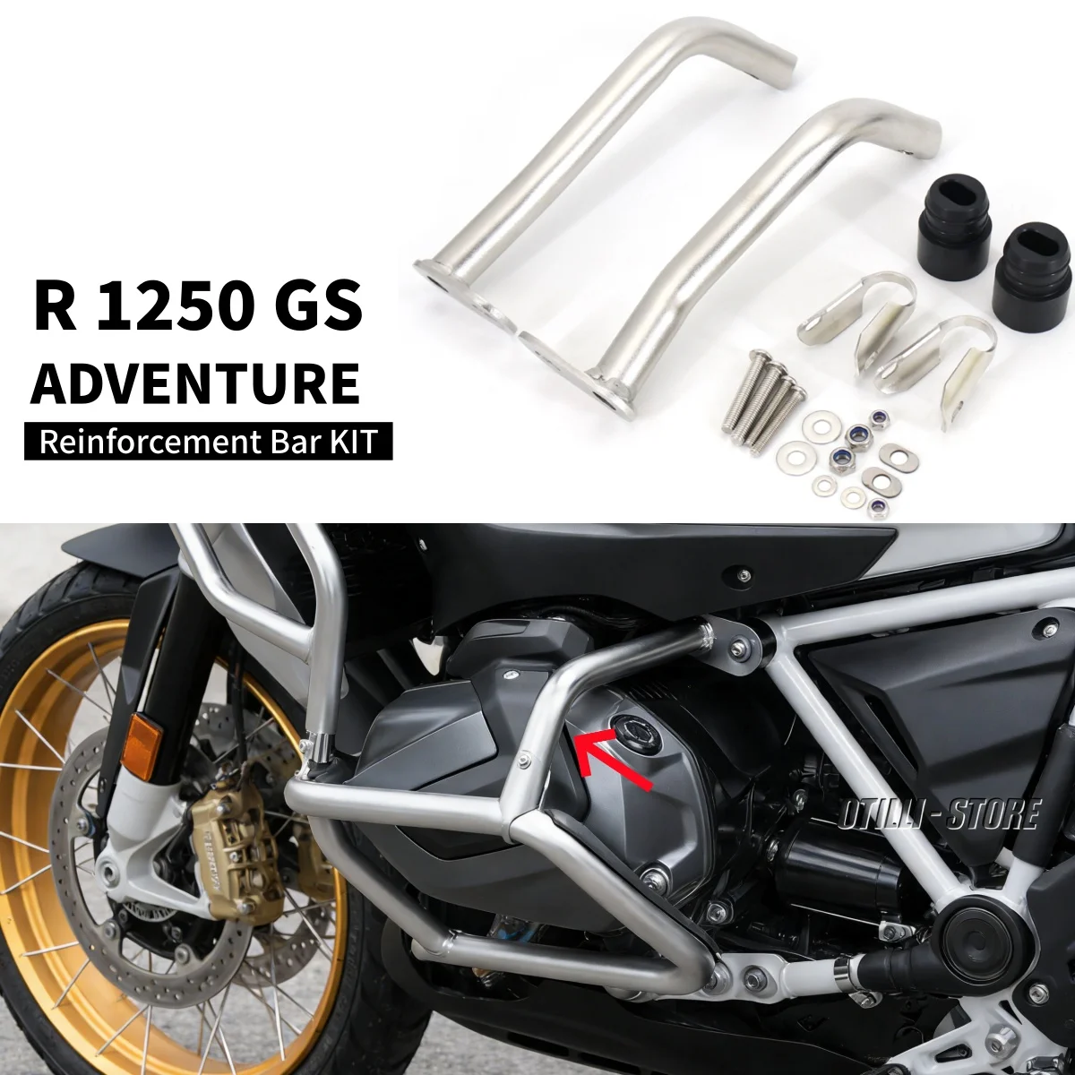 

For BMW R1250GS Adventure R 1250 GS ADV r1250gs Motorcycle Lower Engine Guard Bumper Crash Bar Reinforcement Bar Protection Kit